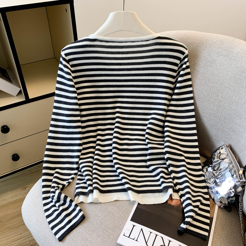 Casual round neck Pseudo-two long sleeve shirts for women