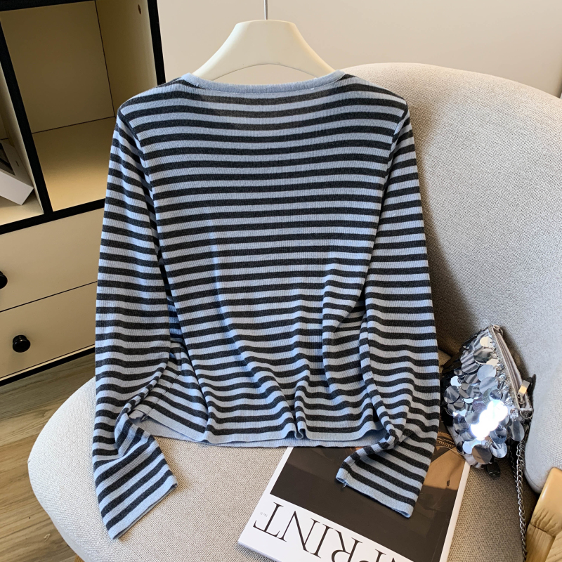 Casual round neck Pseudo-two long sleeve shirts for women