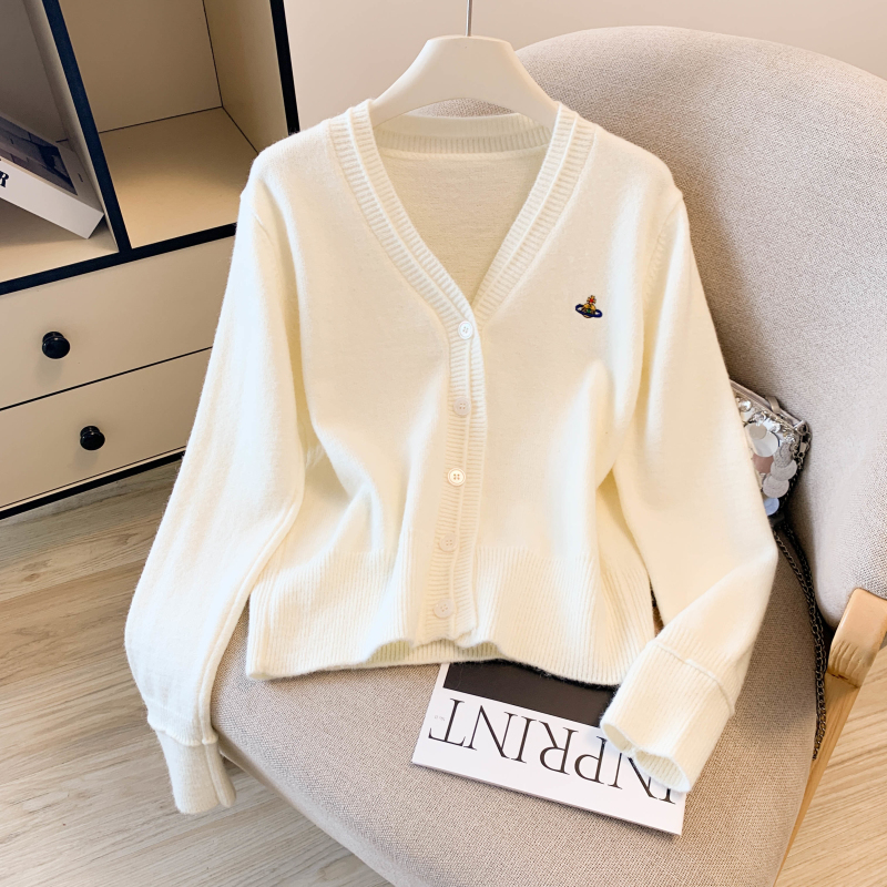 Autumn cardigan V-neck sweater for women