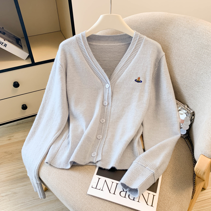 Autumn cardigan V-neck sweater for women