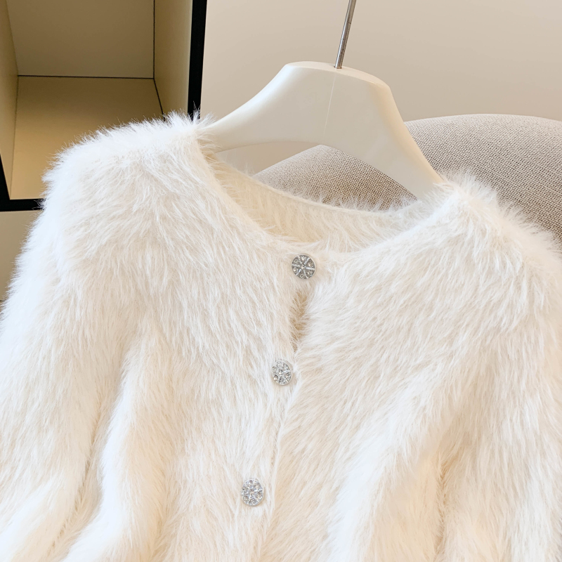 All-match round neck tops chanelstyle sweater for women