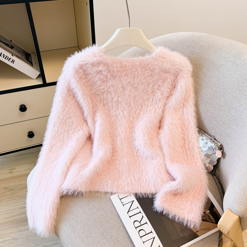 All-match round neck tops chanelstyle sweater for women