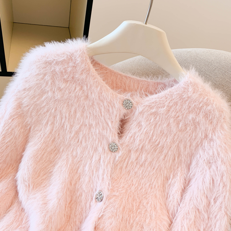 All-match round neck tops chanelstyle sweater for women