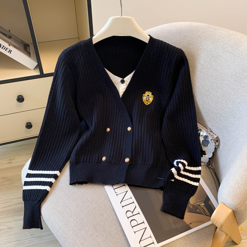 College style sweater pleated short skirt 2pcs set