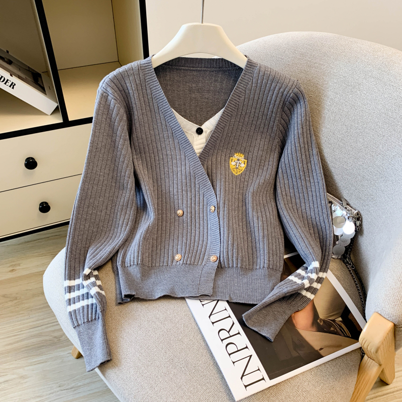 College style sweater pleated short skirt 2pcs set