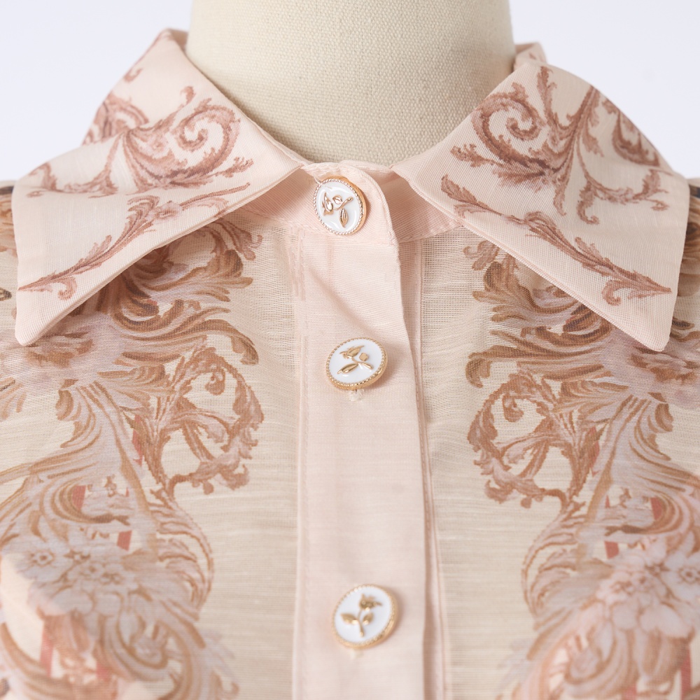 Single-breasted elegant belt long sleeve ladies dress