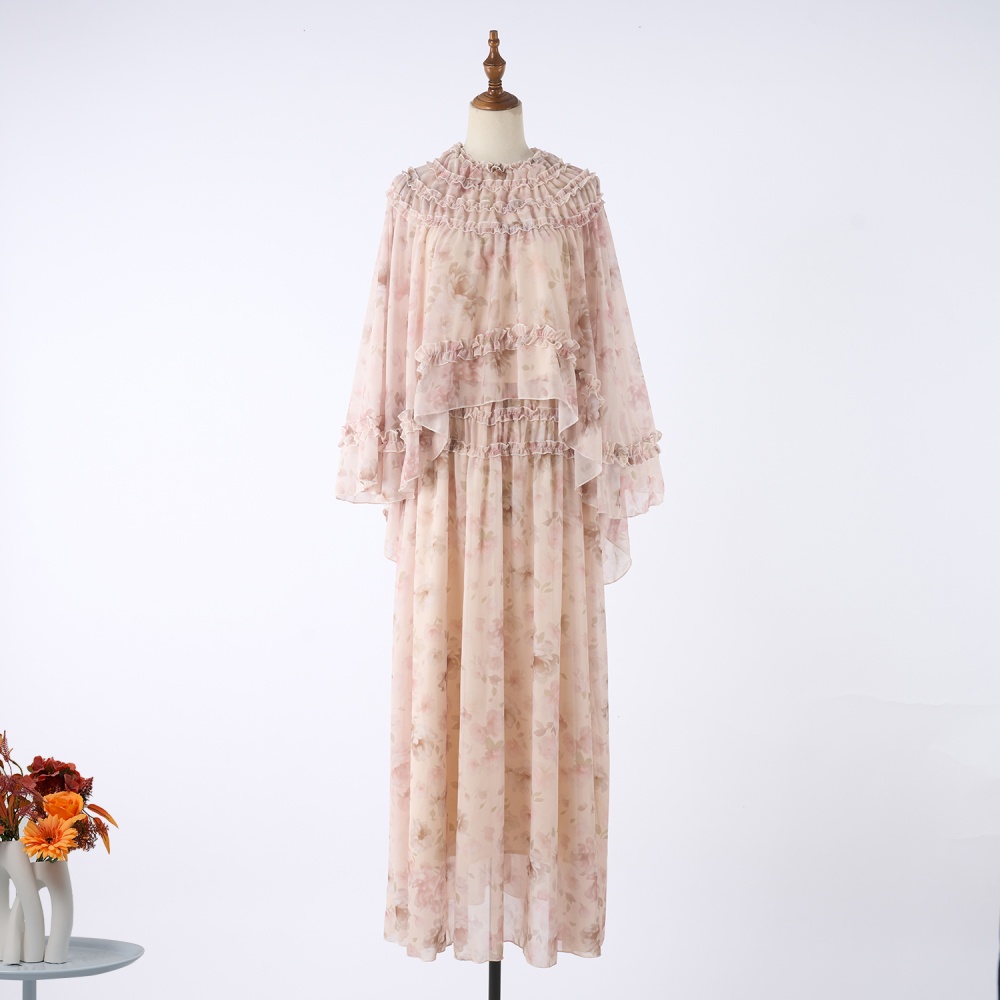 Irregular autumn tops trumpet sleeves short skirt a set