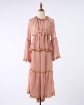 Waist pattern daisy autumn dress