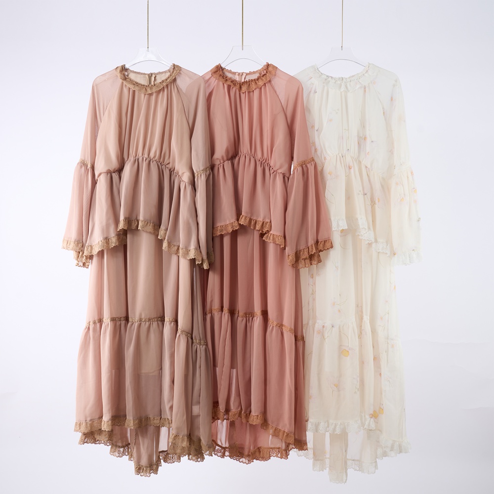 Waist pattern daisy autumn dress