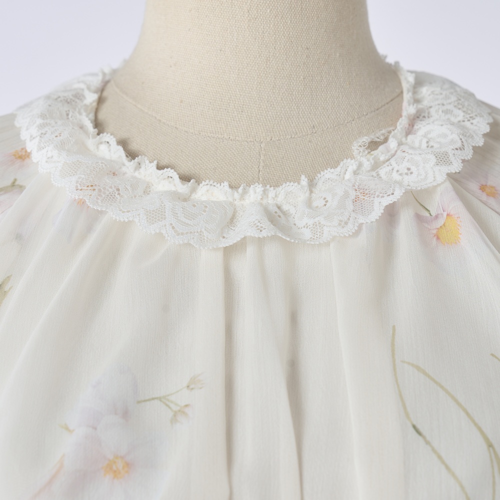 Waist pattern daisy autumn dress