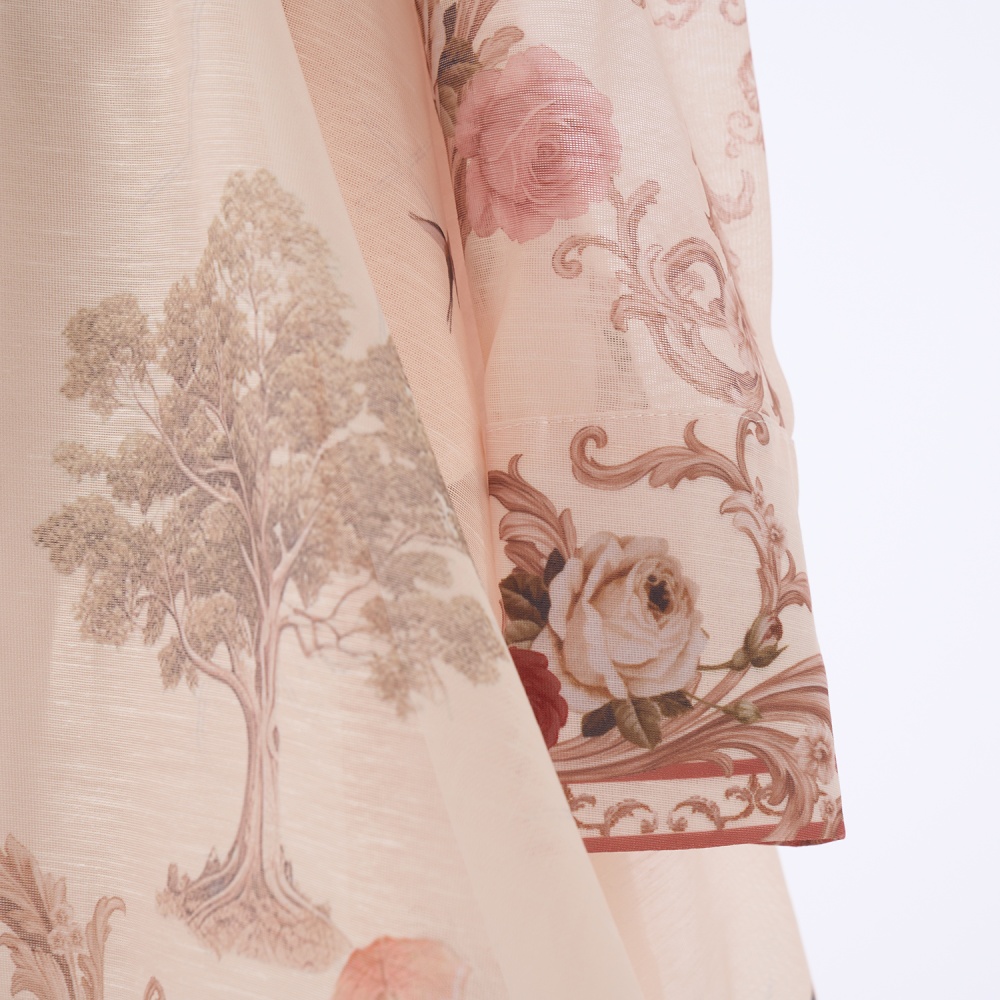 Map retro short belt big skirt printing temperament shirt