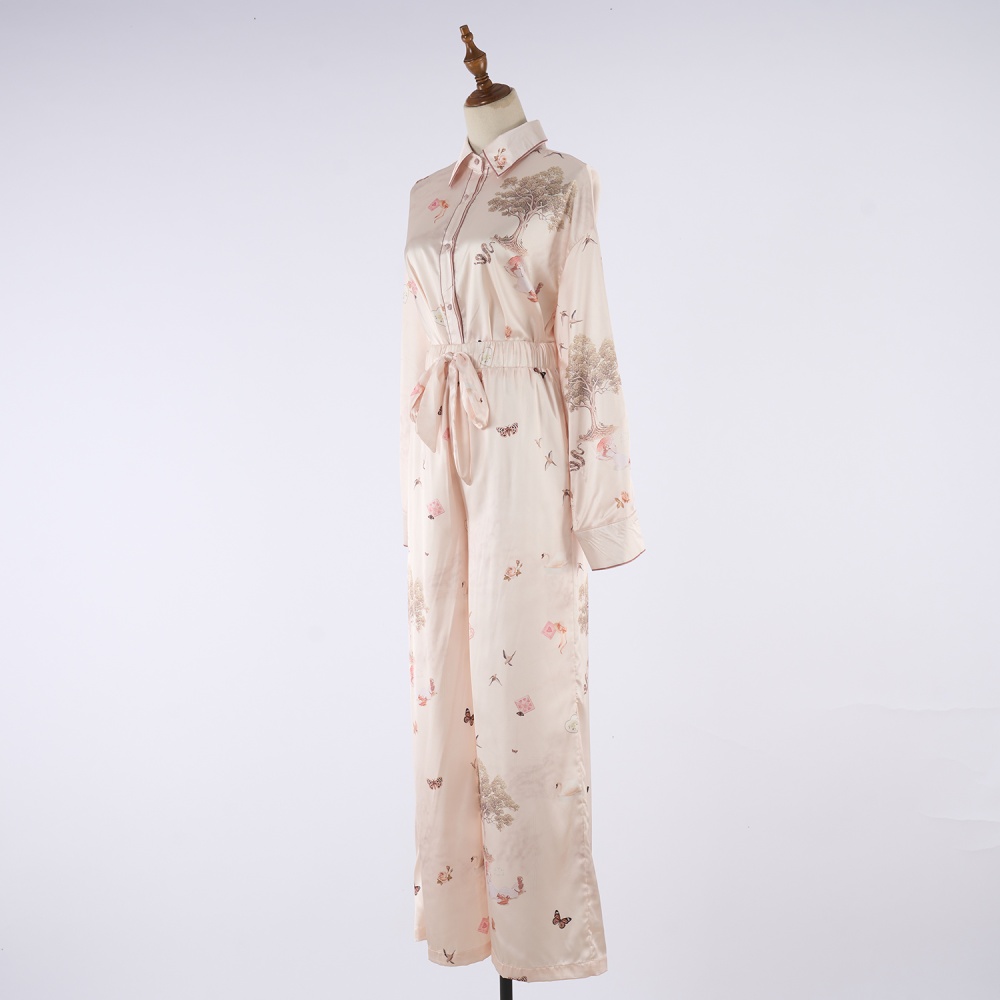 Printing loose long sleeve autumn map shirt a set