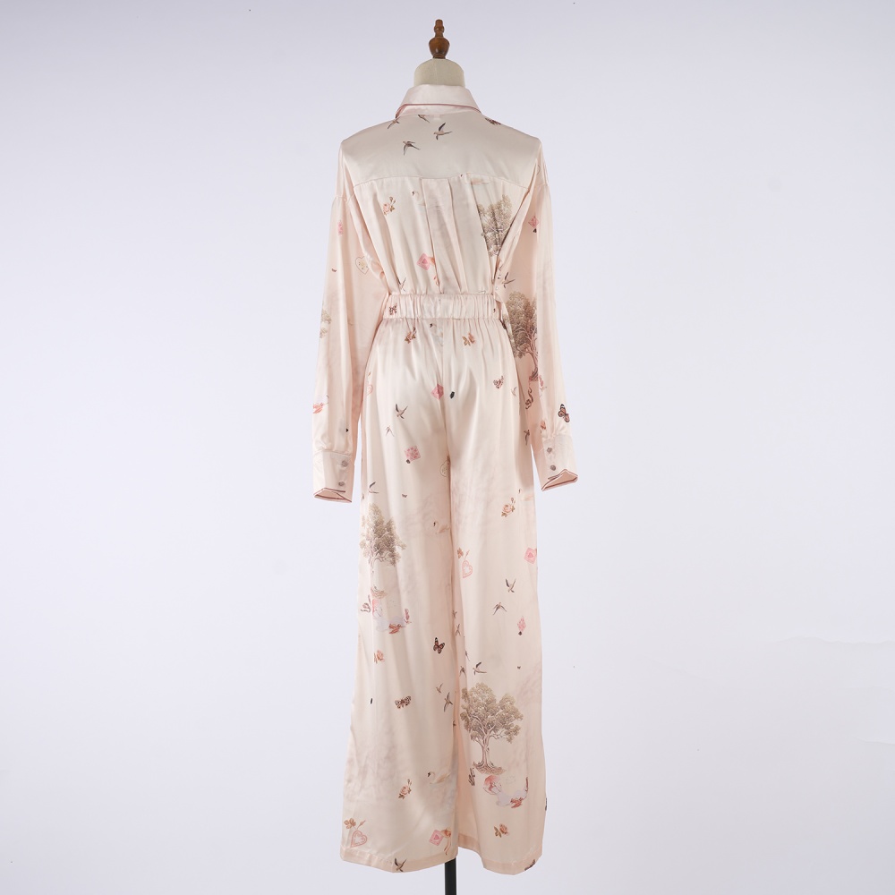 Printing loose long sleeve autumn map shirt a set