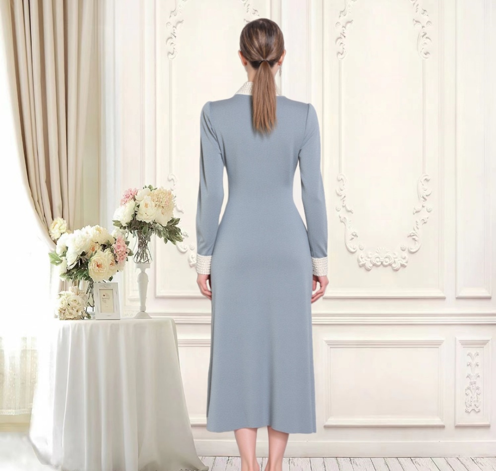 Slim long long dress package hip long sleeve dress for women
