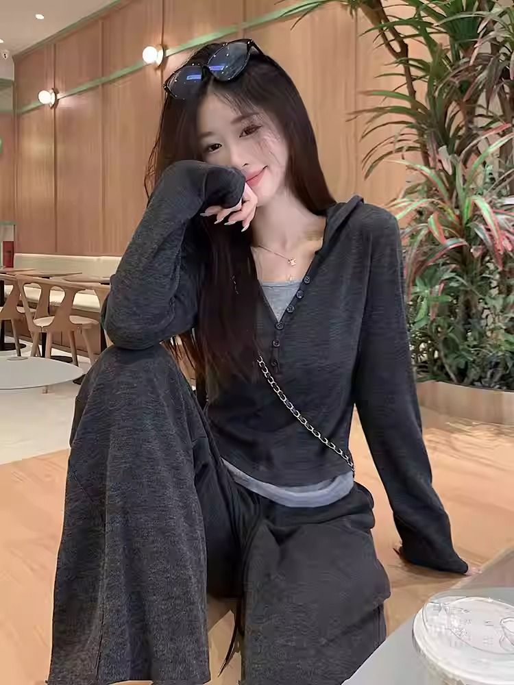 Sling wide leg pants tops 3pcs set for women