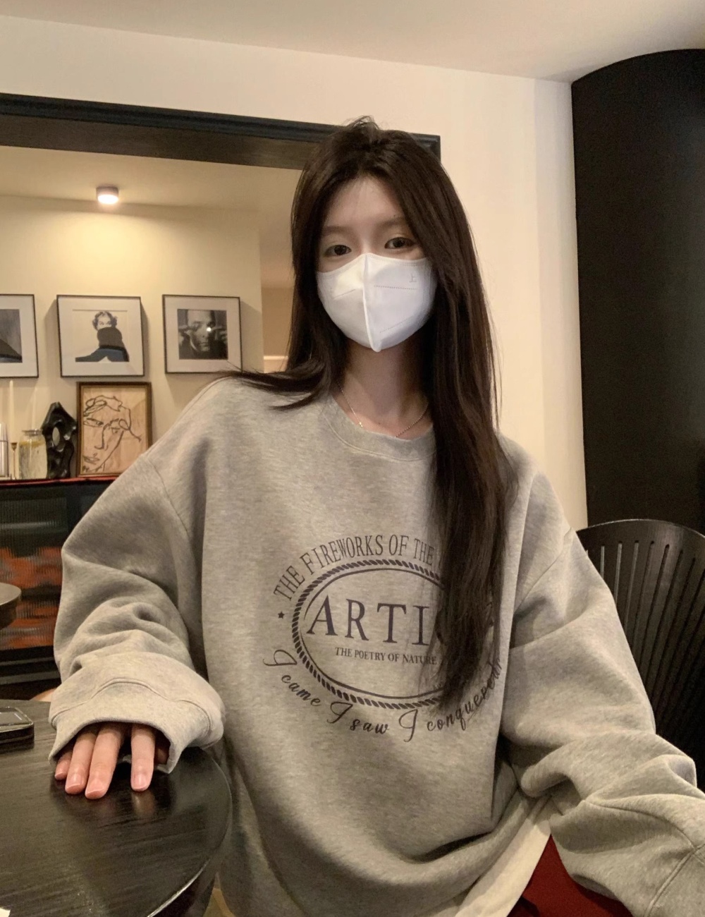 Round neck thin complex imitation of cotton hoodie