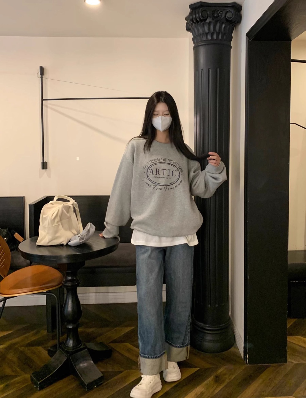 Round neck thin complex imitation of cotton hoodie