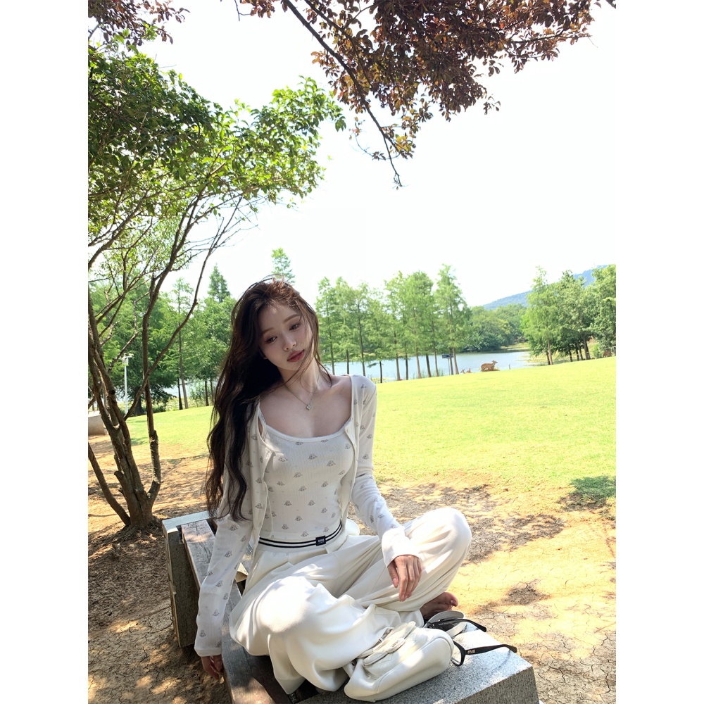 Autumn cardigan vest 2pcs set for women