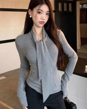 Long sleeve bottoming shirt sueding T-shirt for women