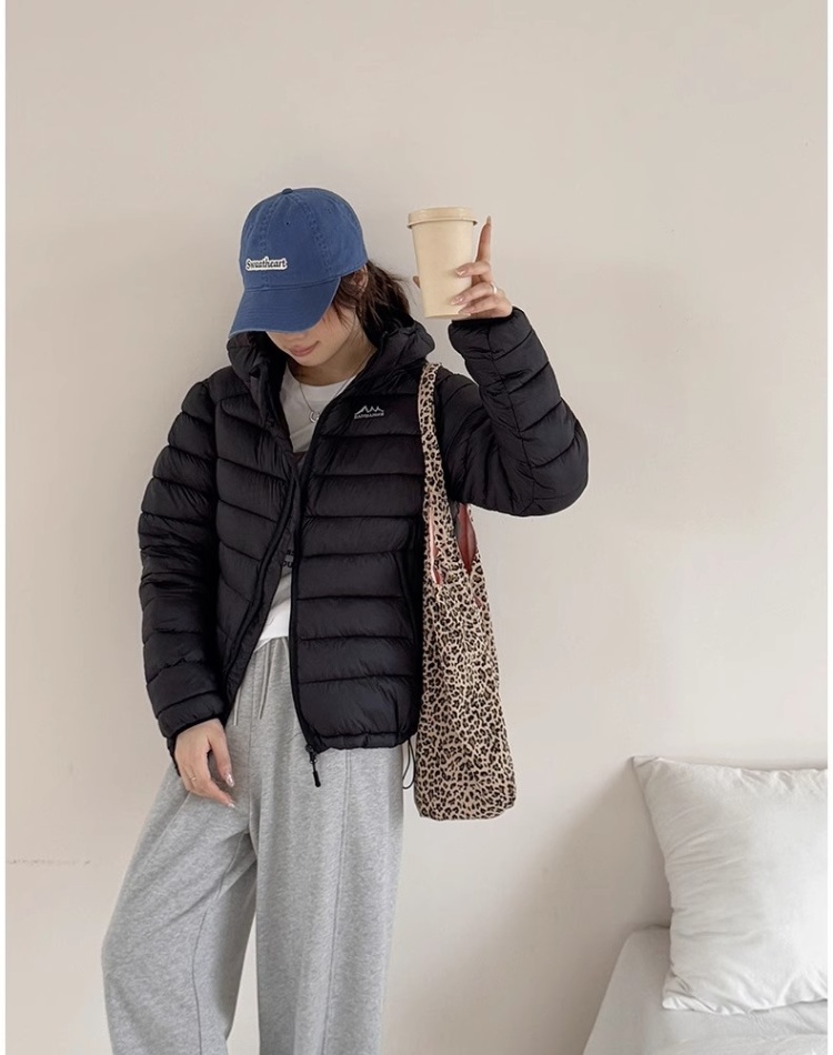 Hooded thermal coat fashion loose cotton coat for women