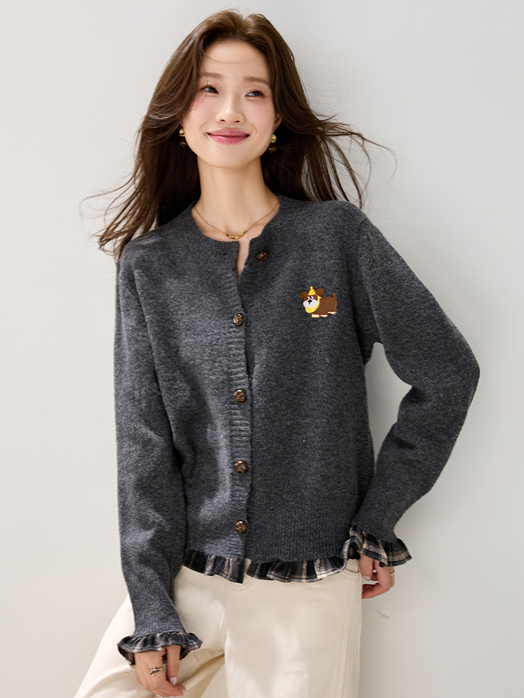 Splice Korean style coat chanelstyle cardigan for women