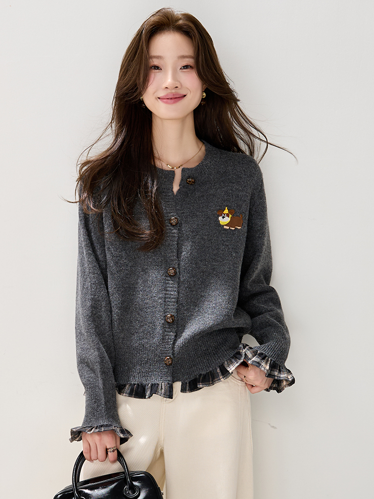 Splice Korean style coat chanelstyle cardigan for women