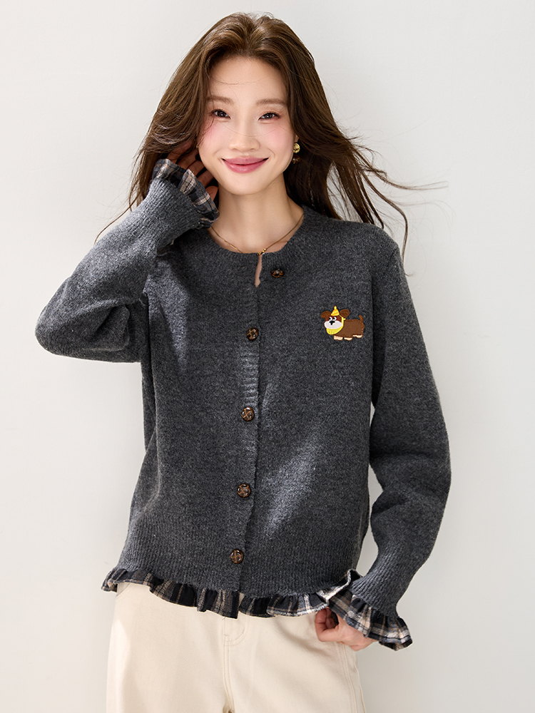 Splice Korean style coat chanelstyle cardigan for women