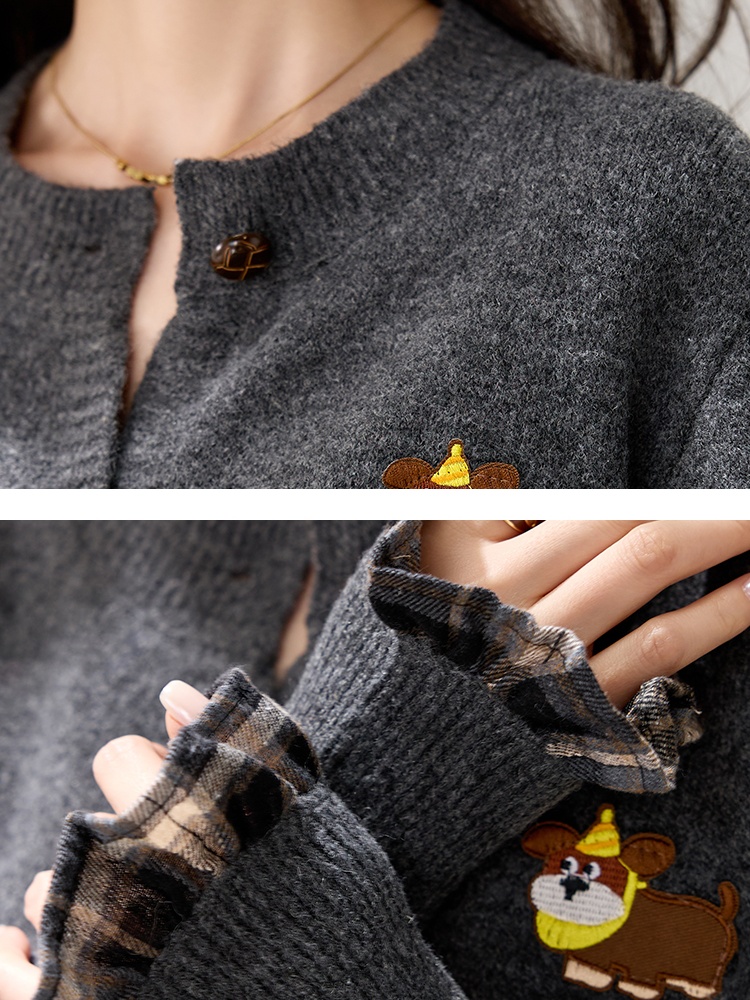 Splice Korean style coat chanelstyle cardigan for women