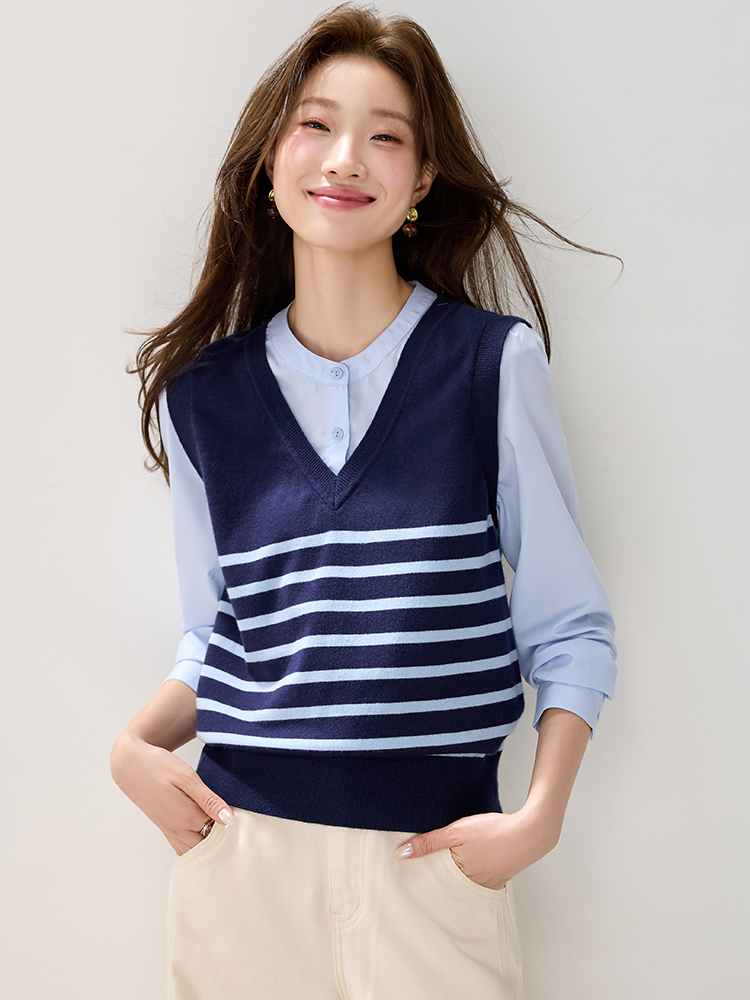 Long sleeve tops knitted shirt for women