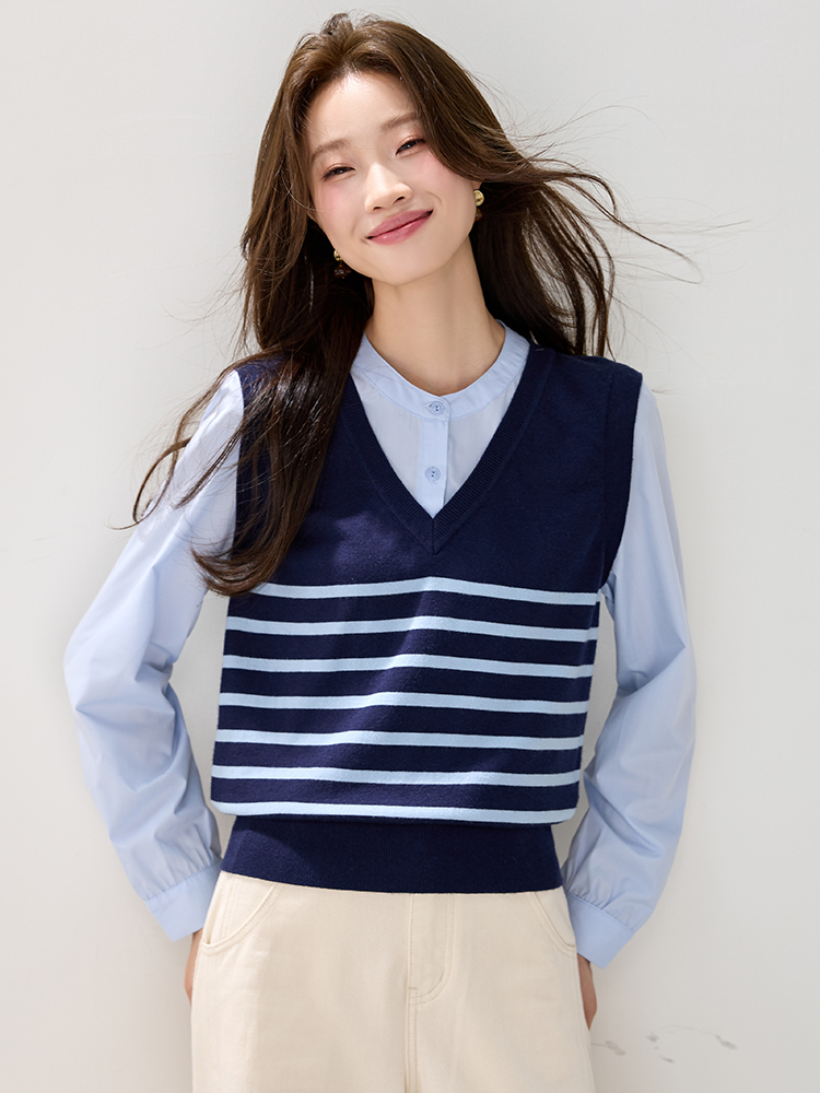Long sleeve tops knitted shirt for women