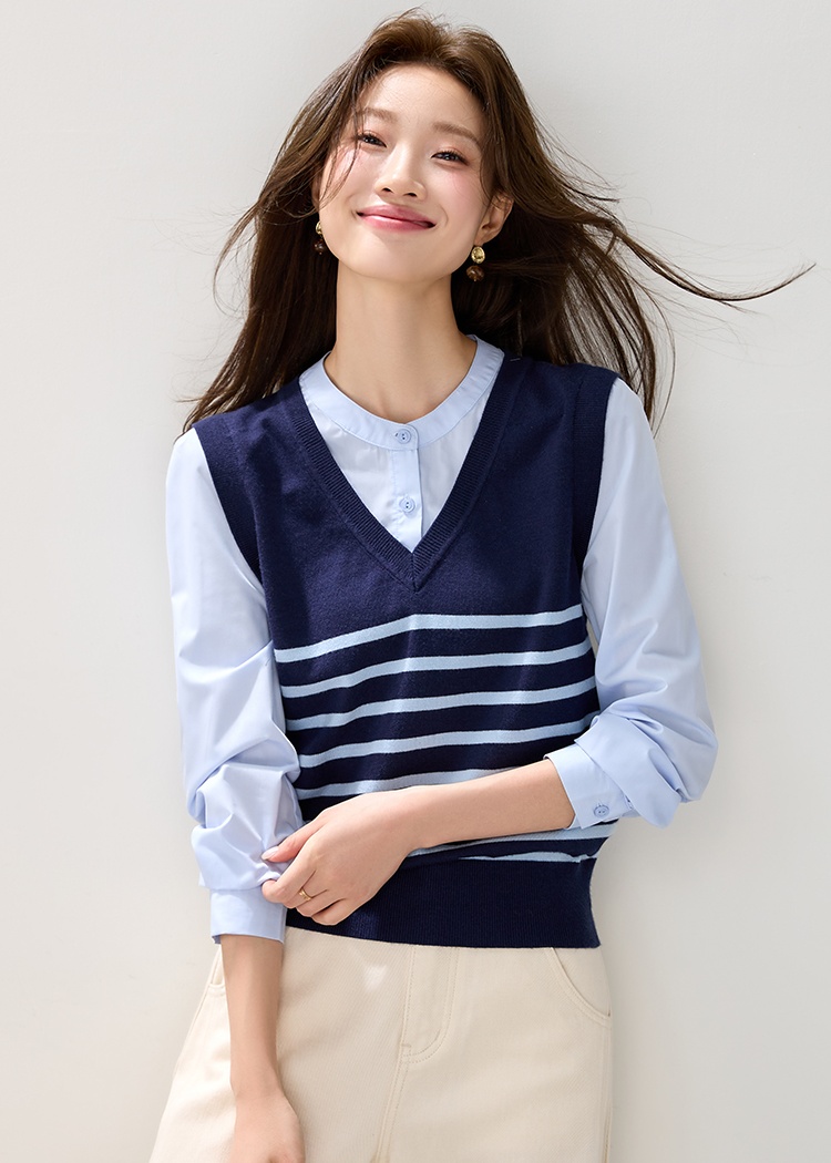 Long sleeve tops knitted shirt for women