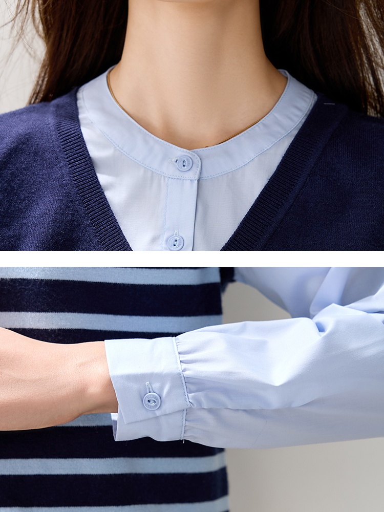 Long sleeve tops knitted shirt for women