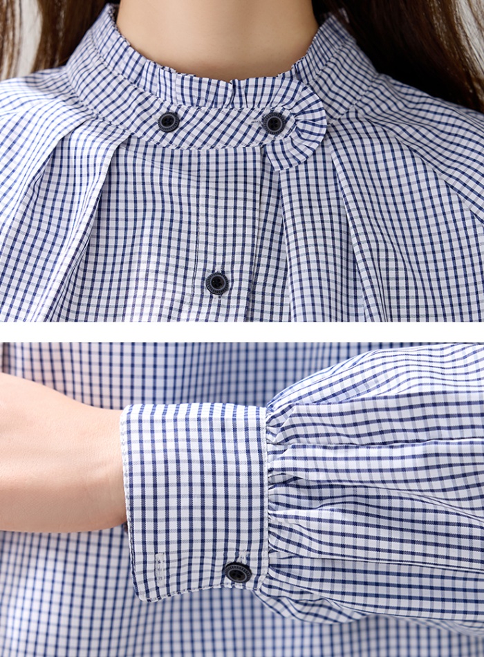 Simple all-match shirt wood ear tops for women