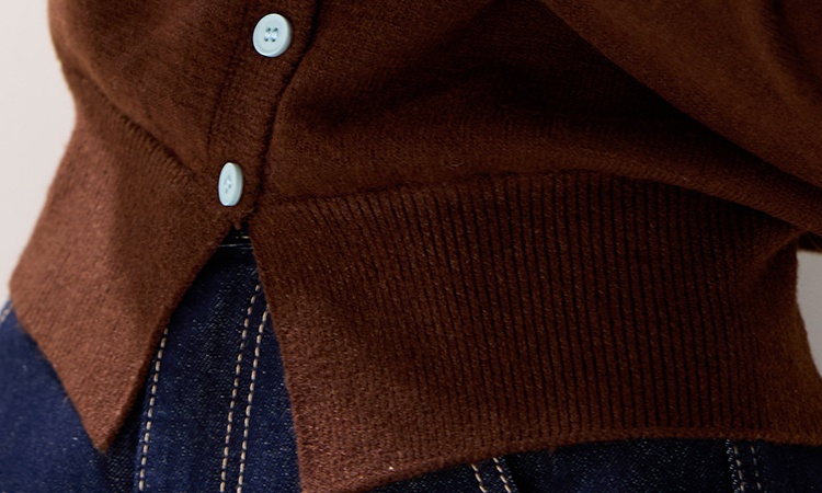 Western style mixed colors cardigan Pseudo-two tops