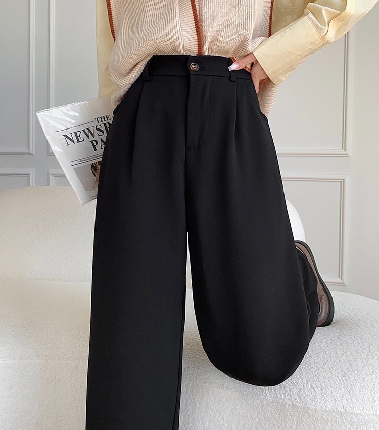 High waist casual pants slim wide leg pants for women