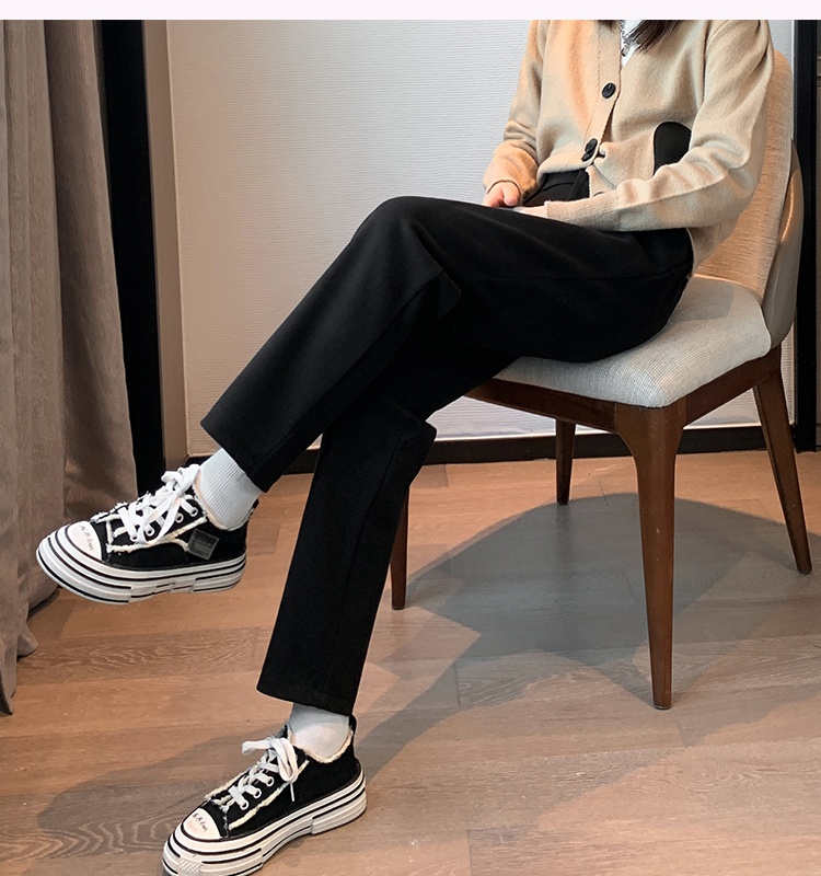 Radish straight pants pants high waist suit pants for women