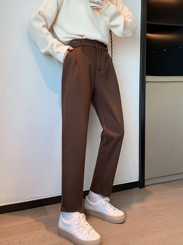 Radish straight pants pants high waist suit pants for women