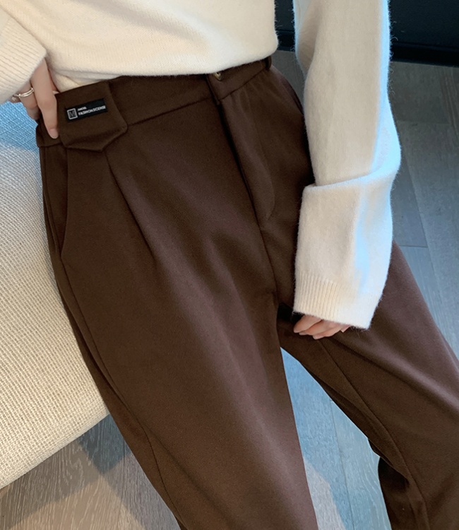Radish straight pants pants high waist suit pants for women