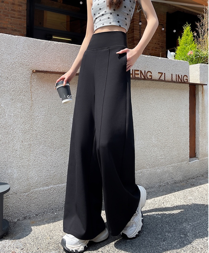 Autumn gray wide leg pants lazy sweatpants for women