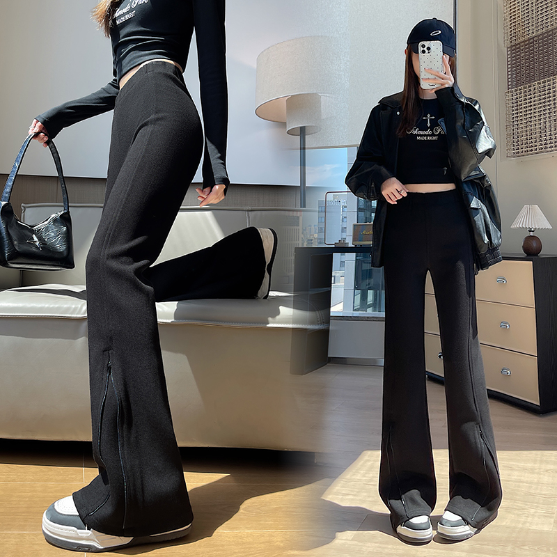 Mopping micro speaker pants slim wide leg pants for women