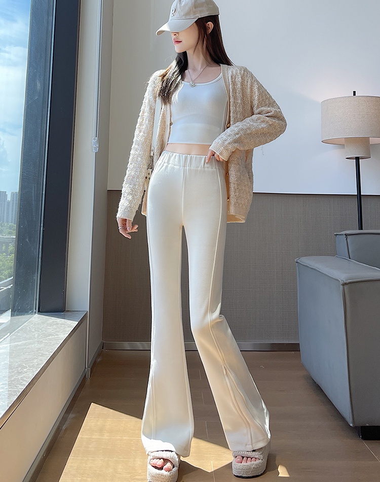 Mopping micro speaker pants slim wide leg pants for women