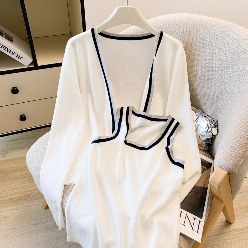 Long sleeve sling sleeveless coat loose Casual short vest