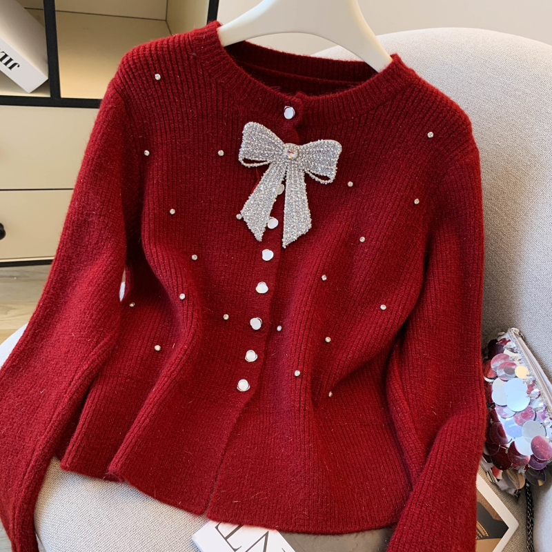 Temperament chanelstyle sweater diamond cardigan