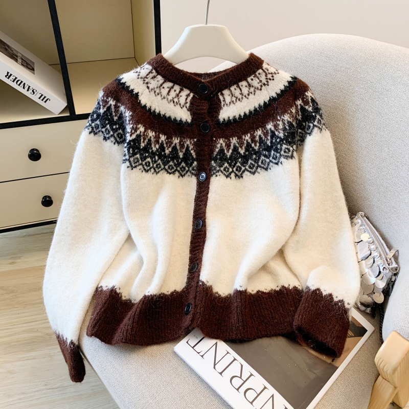 Splice spring and autumn sweater knitted tops for women