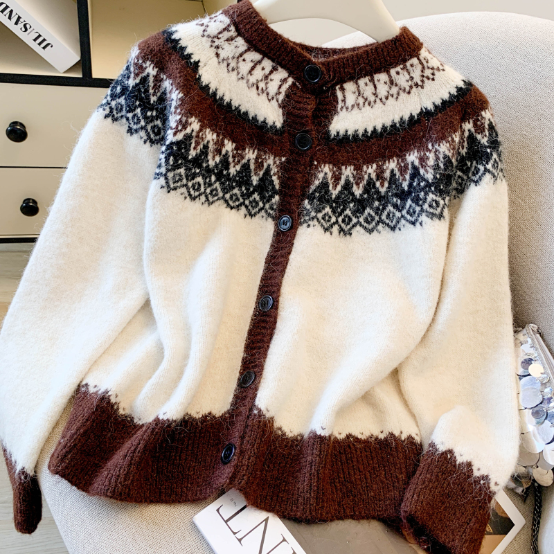 Splice spring and autumn sweater knitted tops for women