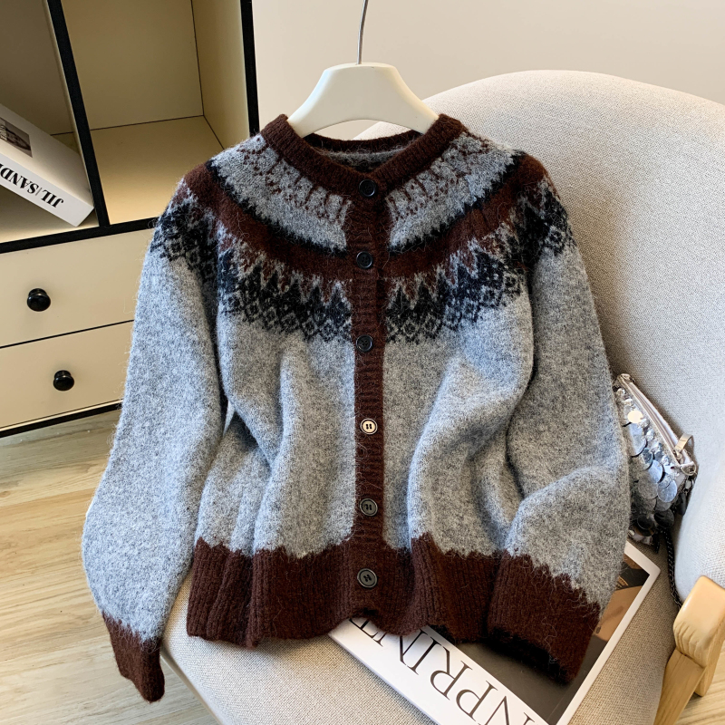 Splice spring and autumn sweater knitted tops for women