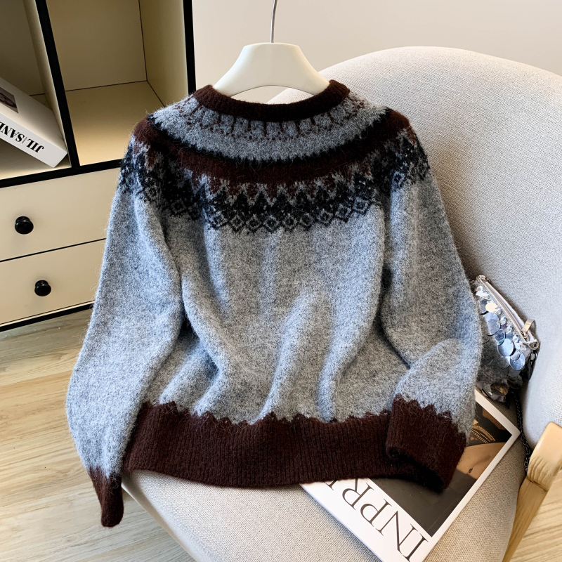Splice spring and autumn sweater knitted tops for women