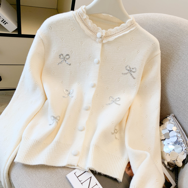 Chanelstyle knitted cardigan spring and autumn sweater
