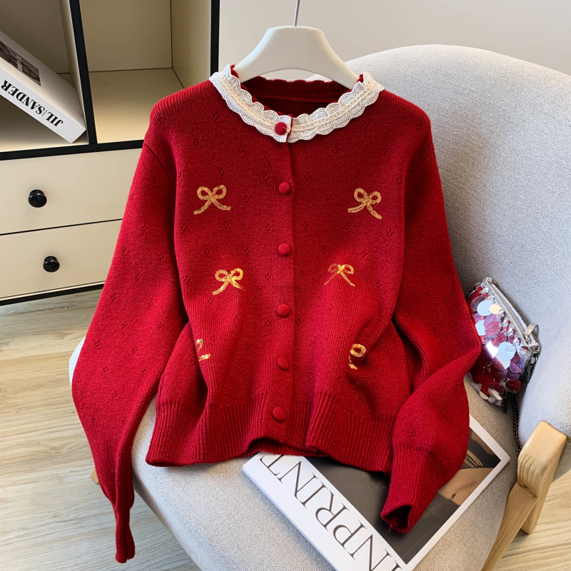 Chanelstyle knitted cardigan spring and autumn sweater
