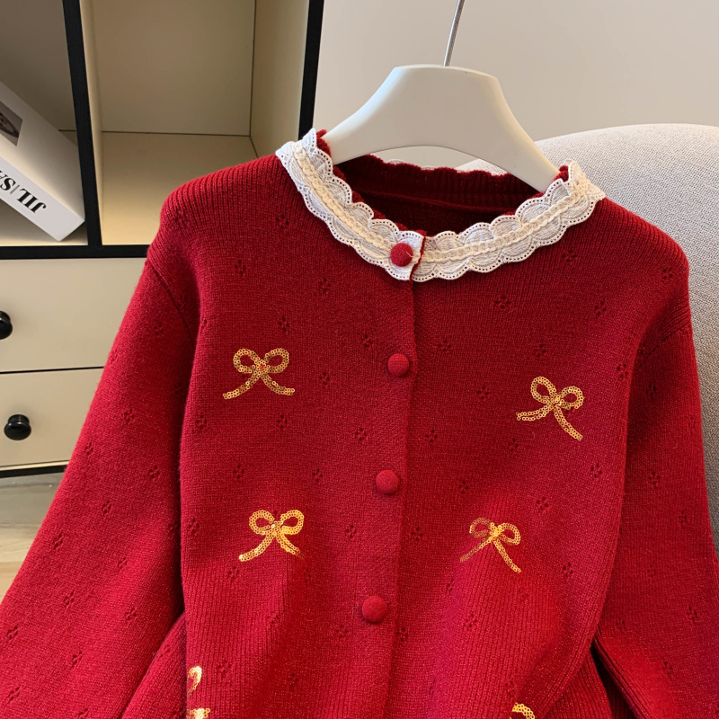 Chanelstyle knitted cardigan spring and autumn sweater